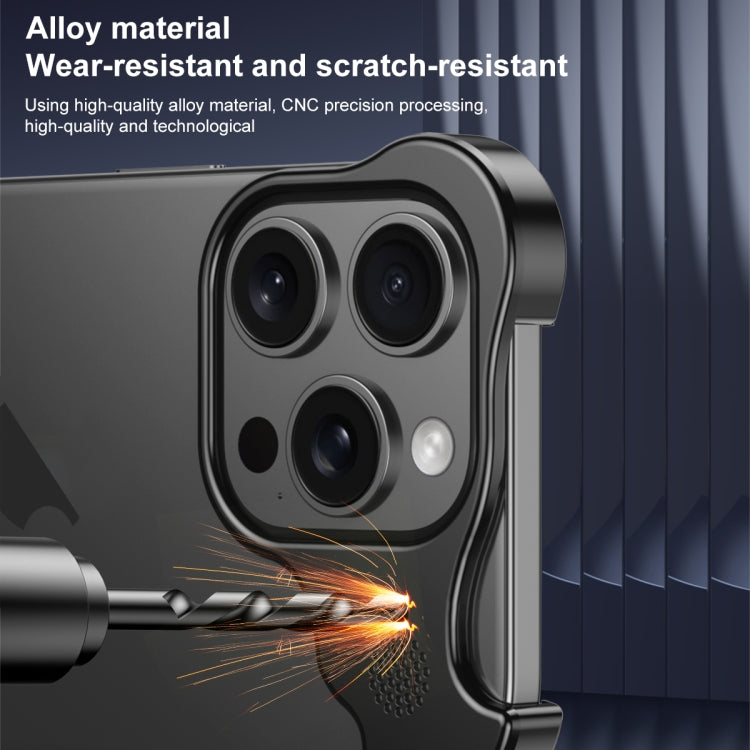 For iPhone 16 Pro Aromatherapy Alloy Frameless Phone Case(Black)