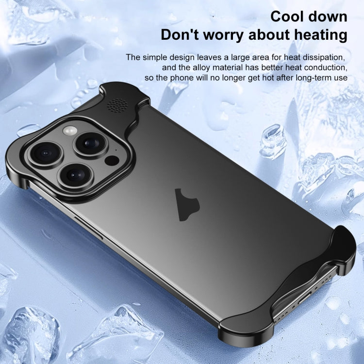 For iPhone 16 Pro Aromatherapy Alloy Frameless Phone Case(Black)