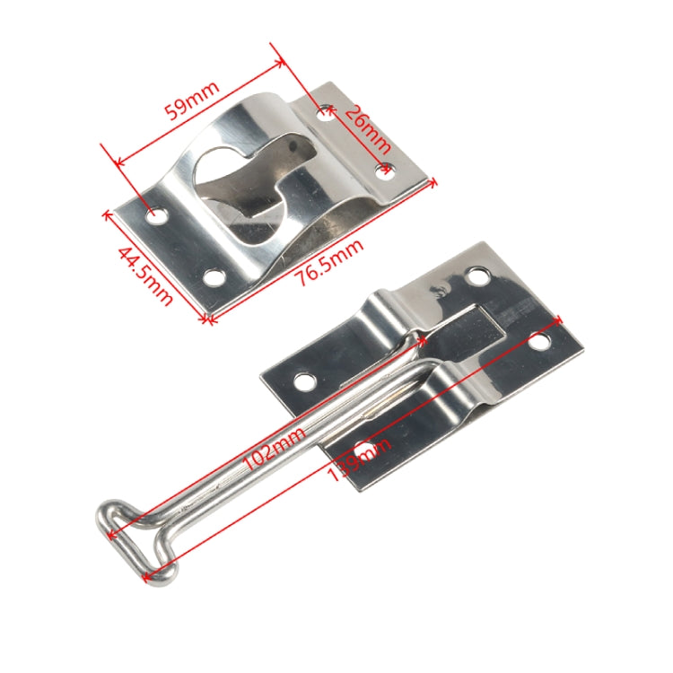 2pcs / Set Vans / RVs / Trucks 4 inch Stainless Steel Door Hook with Screws(Silver)