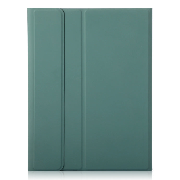 For iPad Air 11 2025 / 2024 / Air 5 10.9 / Air 4 A098B-A Detachable Ultra-Thin Bluetooth Touch Keyboard Leather Tablet Case with Pen Slot(Dark Green)