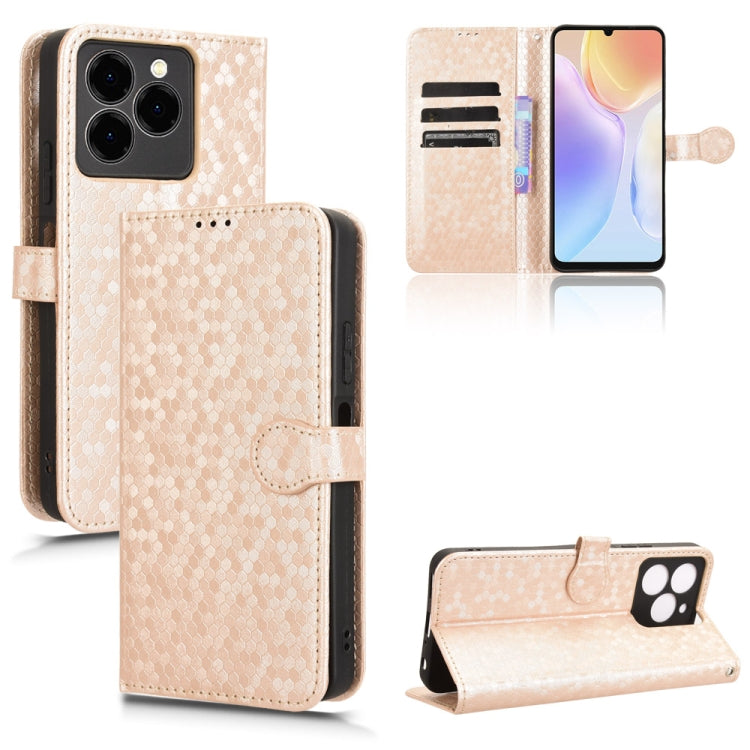 For Ulefone Note 20 Pro Honeycomb Dot Texture Leather Phone Case(Gold)