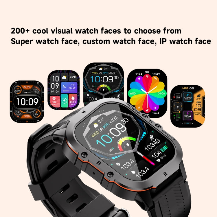 LEMFO C26 1.96 inch Sport Smart Watch, Support Bluetooth Call / Message Notification / Heart Rate / Blood Pressure Health Monitor(Orange)