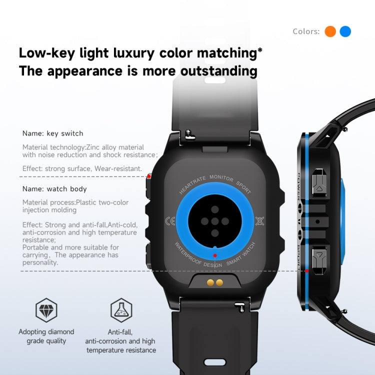 LEMFO C26 1.96 inch Sport Smart Watch, Support Bluetooth Call / Message Notification / Heart Rate / Blood Pressure Health Monitor(Orange) - free shipping - PMC Jewellery - Order now!