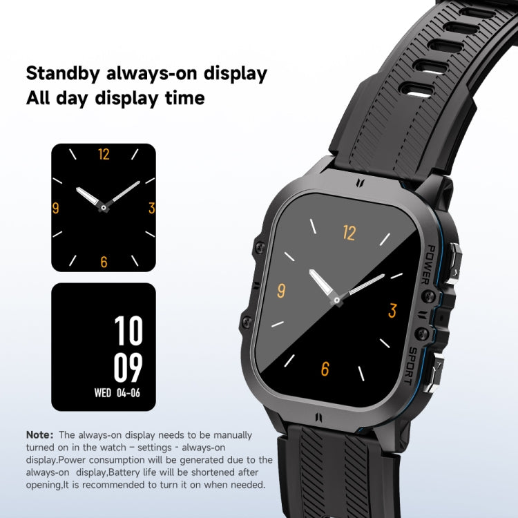LEMFO C26 1.96 inch Sport Smart Watch, Support Bluetooth Call / Message Notification / Heart Rate / Blood Pressure Health Monitor(Orange)