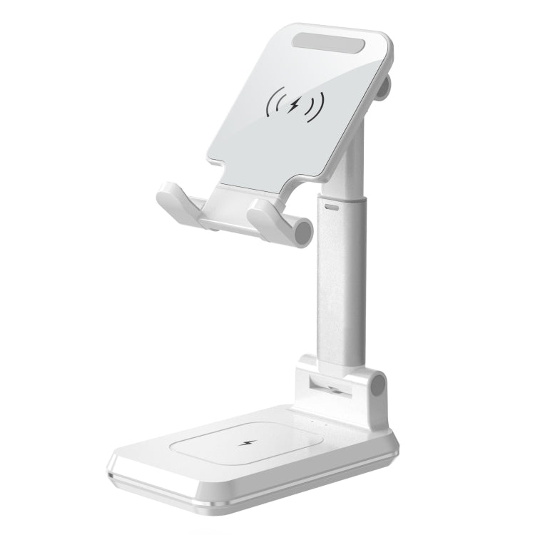 T6 2 in 1 Portable Folding Stand Wireless Charging, Style:Double Charge(White)