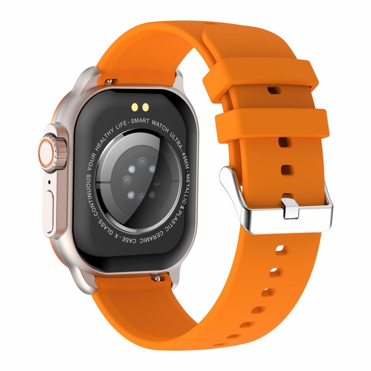 HK96S 2.06 inch BT5.3 IP68 Sport Smart Watch, Support Bluetooth Call / Sleep / Blood Oxygen / Heart Rate / Blood Pressure Health Monitor(Orange)