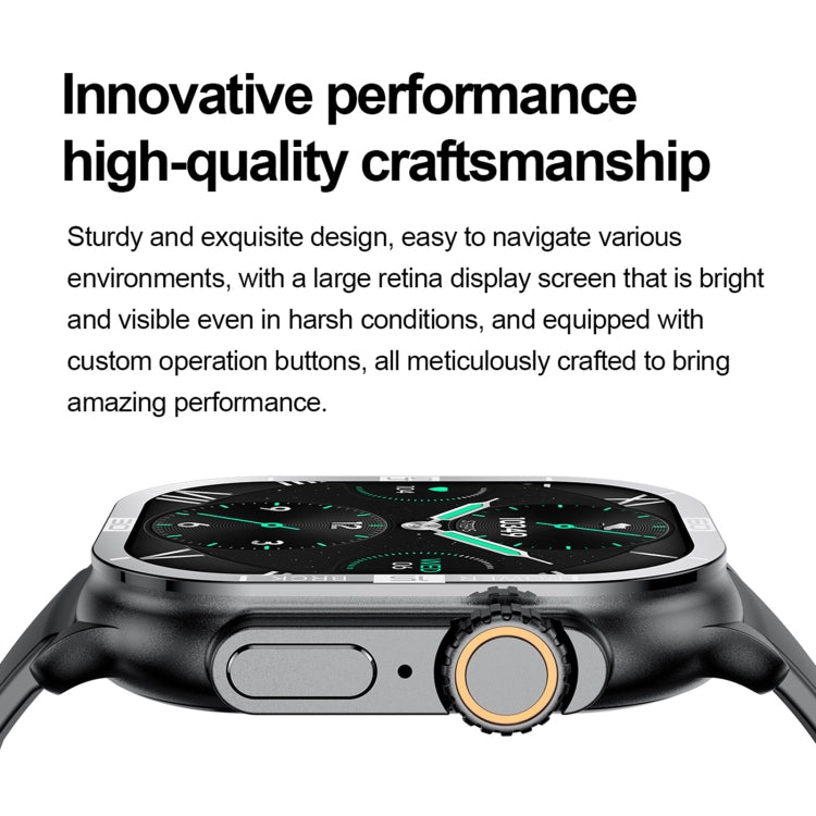 HK96S 2.06 inch BT5.3 IP68 Sport Smart Watch, Support Bluetooth Call / Sleep / Blood Oxygen / Heart Rate / Blood Pressure Health Monitor(Black)