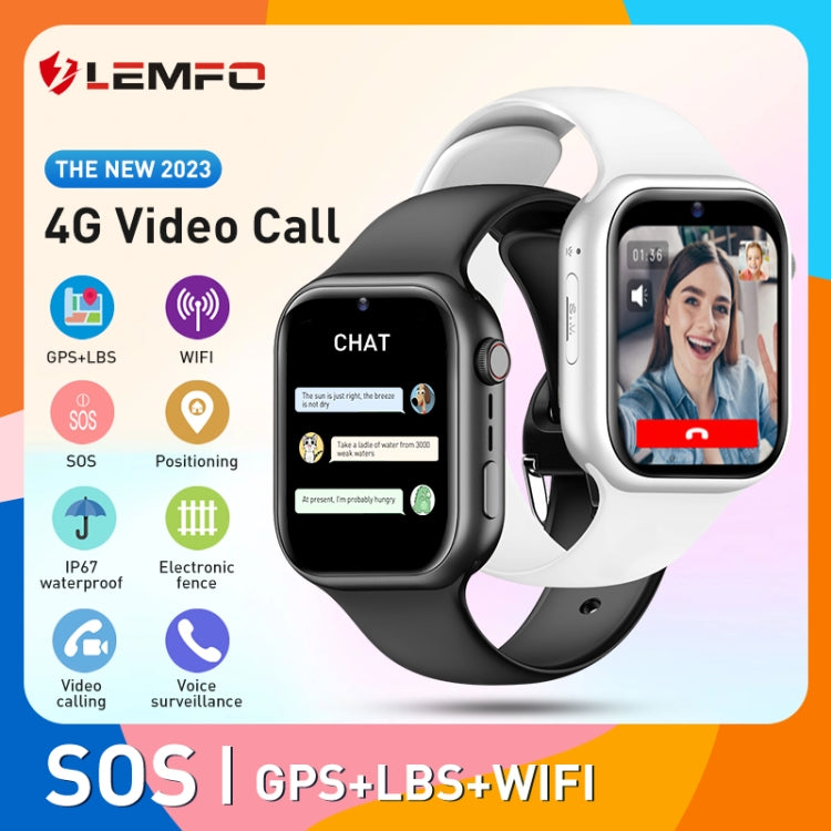 LEMFO K20 1.81 inch Children Sport Smart Watch, Support Video Call / Message Notification / GPS / WiFi / AI(Black)