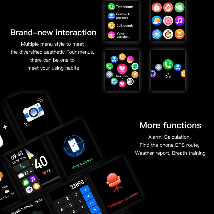 LEMFO K61 Pro 1.96 inch BT5.0 Sport Smart Watch, Support Bluetooth Call / Sleep / Blood Oxygen / Heart Rate / Blood Pressure Health Monitor(Black) - Smart Watches by LEMFO | Online Shopping South Africa | PMC TechLife | Buy Now Pay Later Mobicred