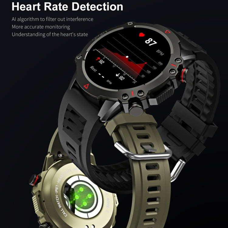 LEMFO TF10 Pro 1.53 inch BT5.2 IP67 Sport Smart Watch, Support Bluetooth Call / Sleep / Blood Oxygen / Heart Rate / Long Sitting Health Monitor(Green)