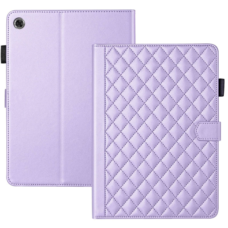 For Lenovo Tab M10 Plus 10.6 3rd Gen Rhombus Lattice Leather Smart Tablet Case(Purple)