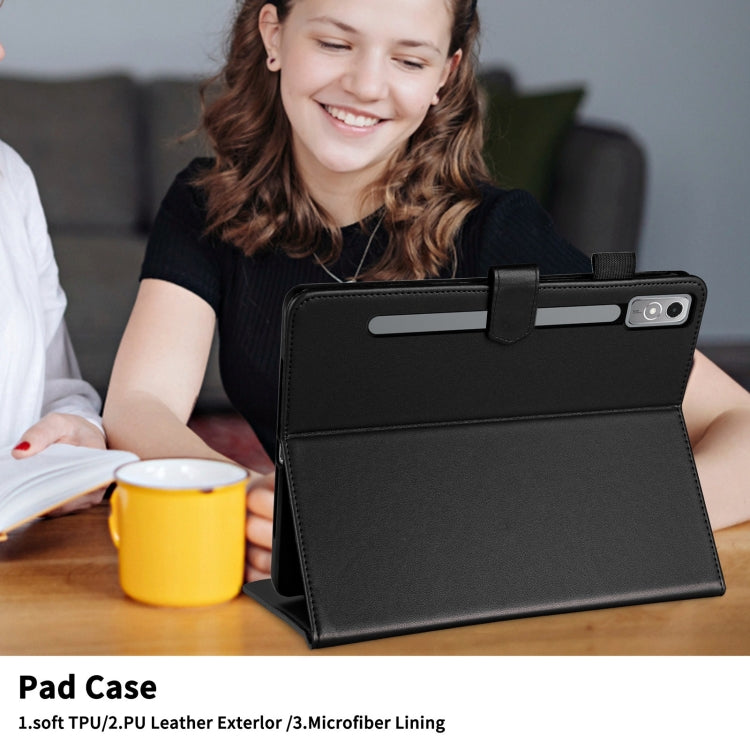 For Lenovo Xiaoxin Pad Pro 11.5 2023 Rhombus Lattice Leather Tablet Case(Black) - Lenovo by PMC TechLife | Online Shopping South Africa | PMC TechLife | Buy Now Pay Later Mobicred