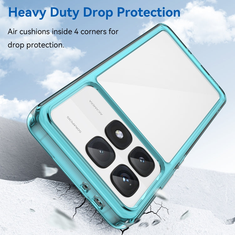 For Redmi K70 Ultra Colorful Series Acrylic Hybrid TPU Phone Case(Transparent Blue)