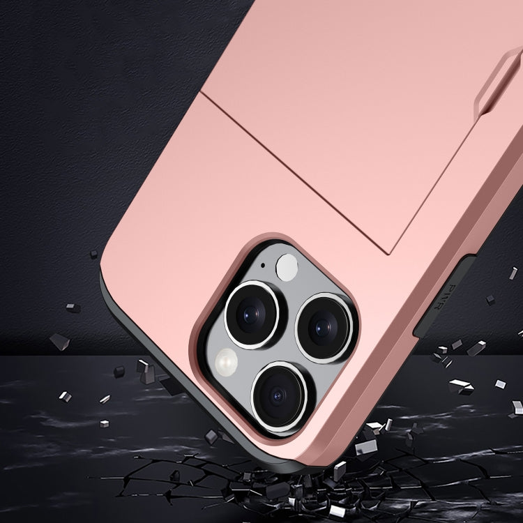 For iPhone 16 Plus Shockproof Armor Phone Case with Card Slot(Silver)