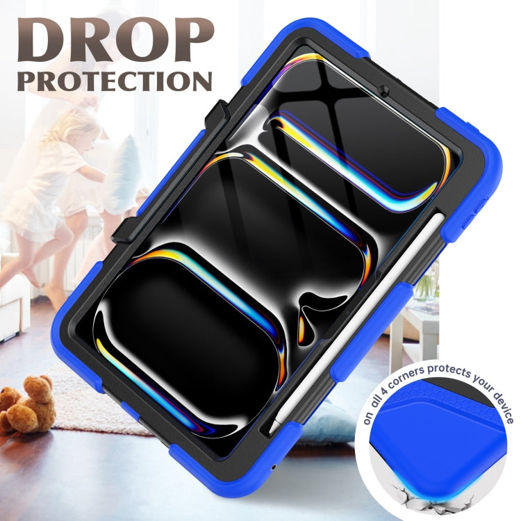 For iPad Pro 11 2024 Colorful Silicone Heavy Duty Hybrid PC Tablet Case(Dark Blue)
