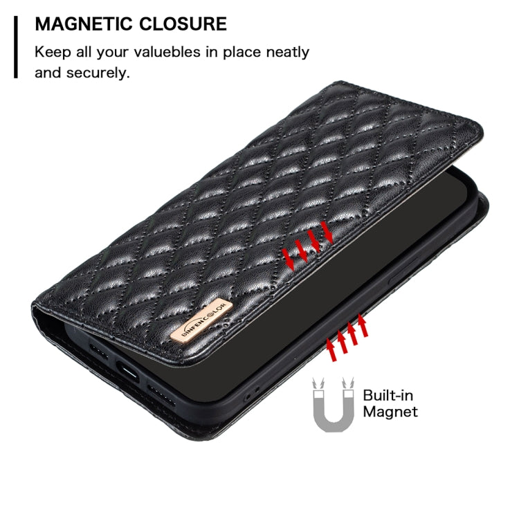 For Samsung Galaxy S25 Ultra 5G Diamond Lattice Magnetic Leather Flip Phone Case(Black) - Galaxy S25 Ultra 5G Cases by PMC Jewellery | Online Shopping South Africa | PMC Jewellery | Buy Now Pay Later Mobicred