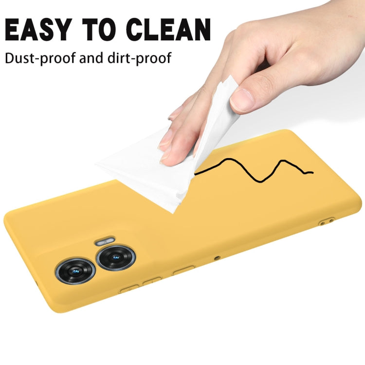 For Motorola Edge 50 Fusion Solid Color Liquid Silicone Dropproof Full Coverage Phone Case(Yellow) - free shipping - PMC TechLife - Order now!
