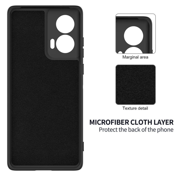 For Motorola Edge 50 Fusion Solid Color Liquid Silicone Dropproof Full Coverage Phone Case(Black)