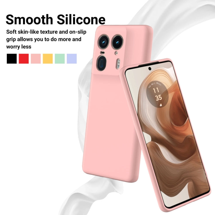 For Motorola Moto X50 Ultra Solid Color Liquid Silicone Dropproof Full Coverage Phone Case(Pink)