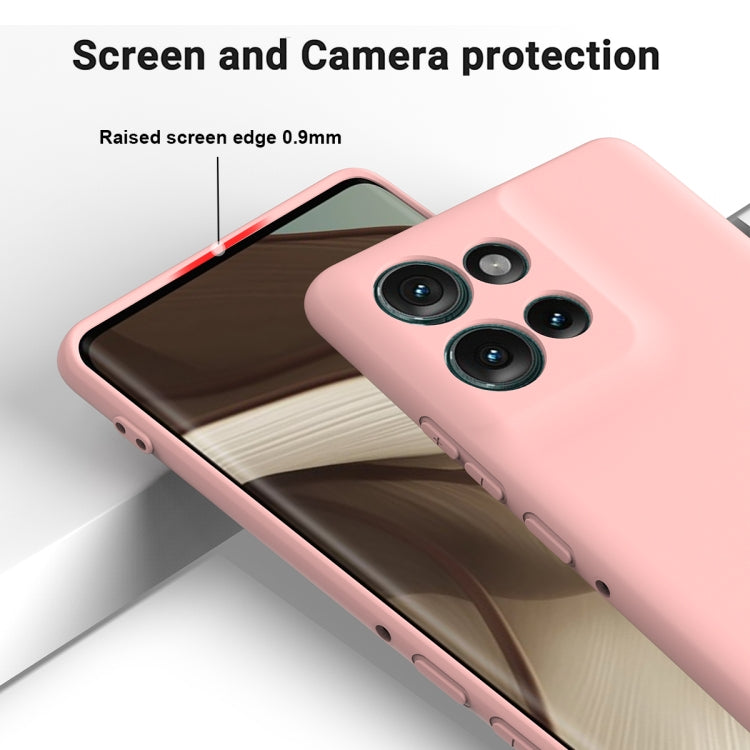 For Motorola Edge 50 Solid Color Liquid Silicone Dropproof Full Coverage Phone Case(Pink)