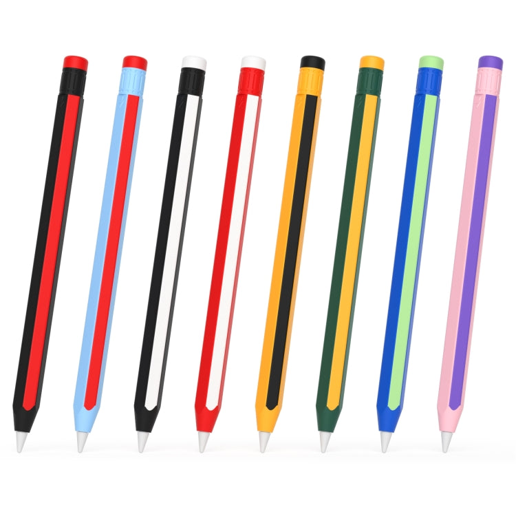 For Apple Pencil 2 / Pencil Pro Colorful Pencil Style Stylus Silicone Protective Case(Sapphire Blue Cyan)