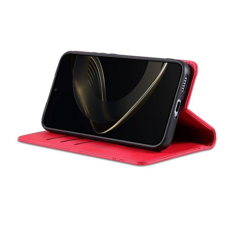 For Samsung Galaxy S25 5G AZNS Magnetic Calf Texture Flip Leather Phone Case(Red)