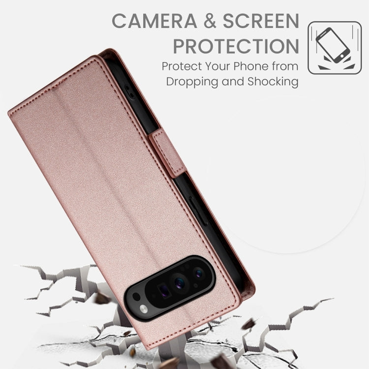 For Google Pixel 9 Pro Side Buckle Magnetic Frosted Leather Phone Case(Rose Gold) - free shipping - PMC TechLife - Order now!