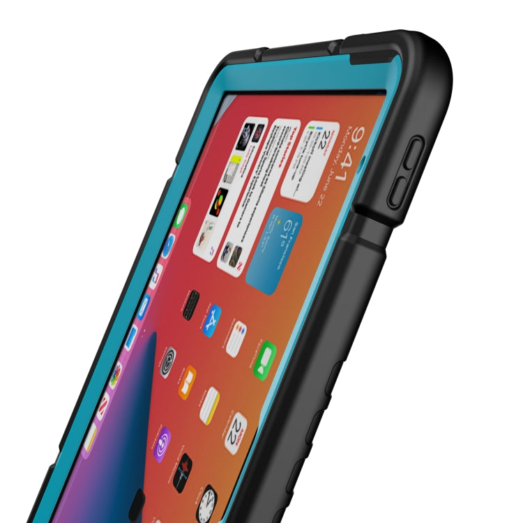 For iPad Air 11 2024 Armor Holder Silicone Hybrid PC Tablet Case(Black Blue) - iPad Air 11 2024 Cases by PMC TechLife | Online Shopping South Africa | PMC TechLife | Buy Now Pay Later Mobicred