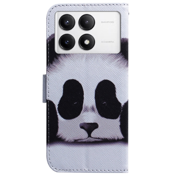 For Xiaomi Redmi K70 Pro / K70 Coloured Drawing Flip Leather Phone Case(Panda)