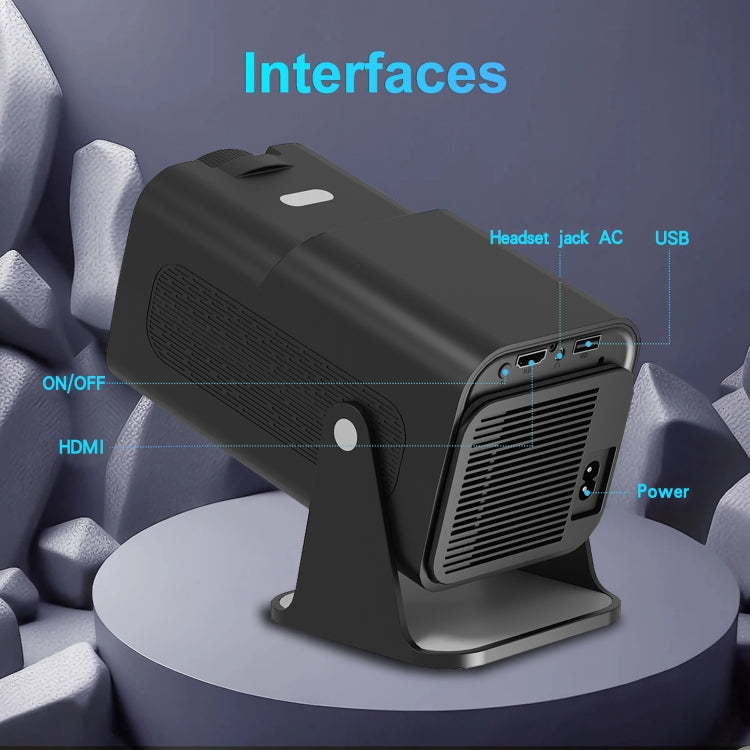 Y6S 4K Android 12.0 Portable Home HD Mini WiFi Projector(EU Plug)