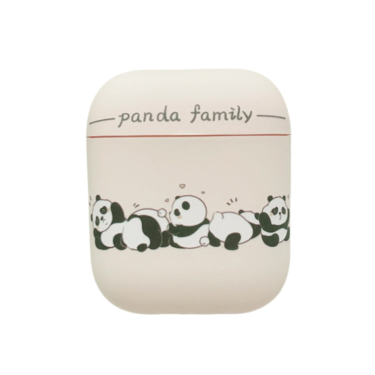 For AirPods 2 / 1 Panda Pattern Earbuds Box Frosted TPU Case(Panda Family)