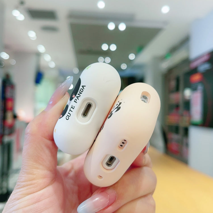 For AirPods Pro 2 Panda Pattern Earbuds Box Frosted TPU Case(Panda Family)