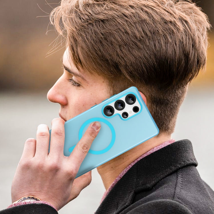 For Samsung Galaxy S25 Ultra MagSafe Frosted Translucent TPU + PC Full Coverage Phone Case(Blue) - Galaxy S25 Ultra 5G Cases by PMC Jewellery | Online Shopping South Africa | PMC Jewellery | Buy Now Pay Later Mobicred