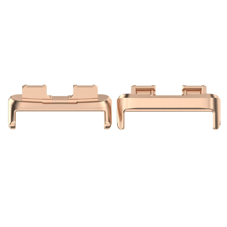For Huawei Band 10 / 9 / 8 1 Pair Stainless Steel Metal Watch Band Connector(Rose Gold)