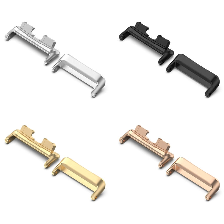 For Huawei Band 10 / 9 / 8 1 Pair Stainless Steel Metal Watch Band Connector(Black) - Other Accessories by PMc TechLife | Online Shopping South Africa | PMc TechLife | Buy Now Pay Later Mobicred