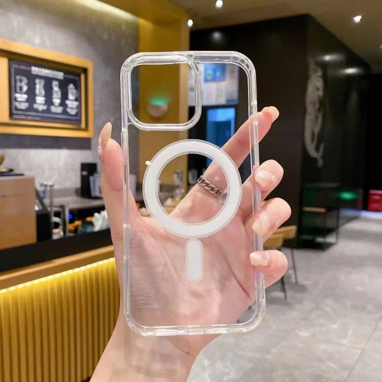 For iPhone 16 Pro Large Hole Camera MagSafe Magnetic Clear Acrylic TPU Case(Transparent)