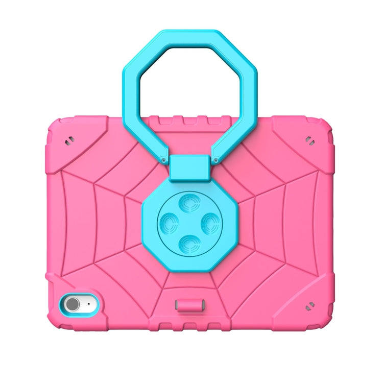 For iPad Air 11 2024 Spider Turntable Handle Stress Relief Tablet Case(Rose Red Blue) - iPad Air 11 2024 Cases by PMC TechLife | Online Shopping South Africa | PMC TechLife | Buy Now Pay Later Mobicred