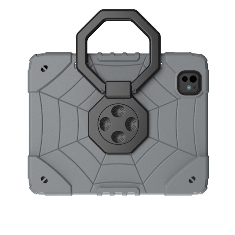 For iPad Pro 11 2024 Spider Turntable Handle Stress Relief Tablet Case(Grey Black) - iPad Pro 11 2024 Cases by PMC TechLife | Online Shopping South Africa | PMC TechLife | Buy Now Pay Later Mobicred