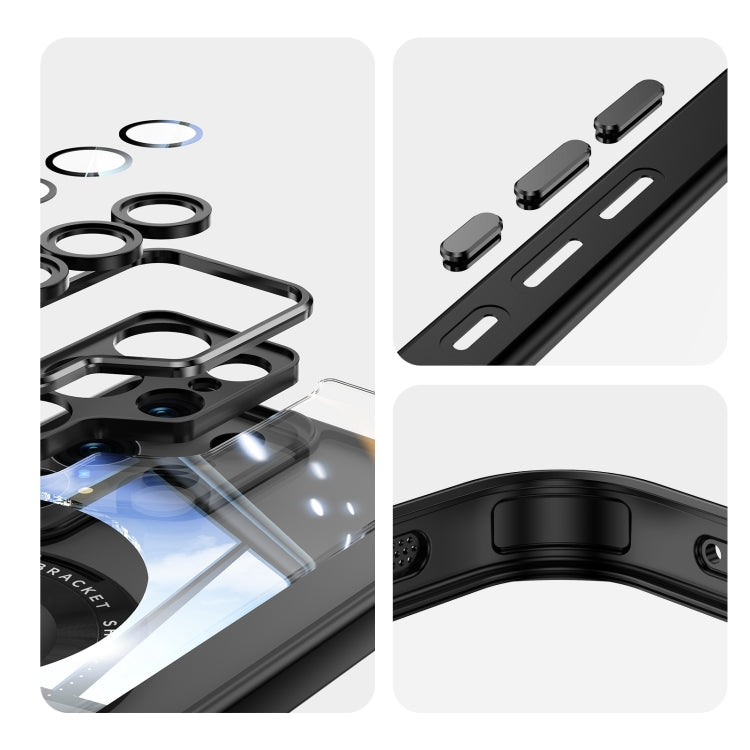 For Samsung Galaxy S25 Ultra 5G 360 Holder MagSafe Acrylic Hybrid TPU Phone Case(Black) - Galaxy S25 Ultra 5G Cases by PMC TechLife | Online Shopping South Africa | PMC TechLife | Buy Now Pay Later Mobicred