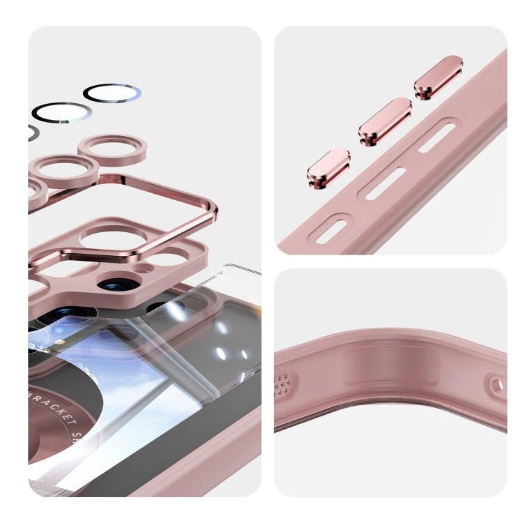 For Samsung Galaxy S25 Ultra 5G 360 Holder MagSafe Acrylic Hybrid TPU Phone Case(Pink) - free shipping - PMC TechLife - Order now!