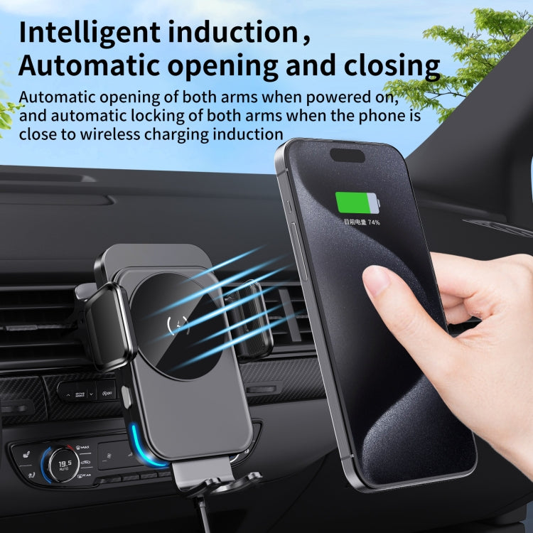 M7 Intelligent Sensing Fast Wireless Charging Car Holder(Black)