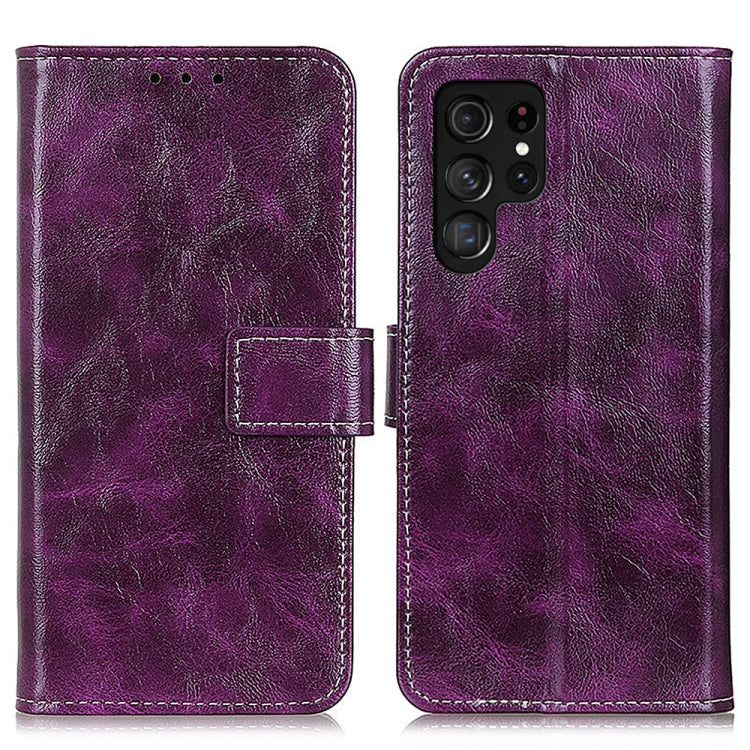 For Samsung Galaxy S25 Ultra 5G Retro Crazy Horse Texture Leather Phone Case(Purple)
