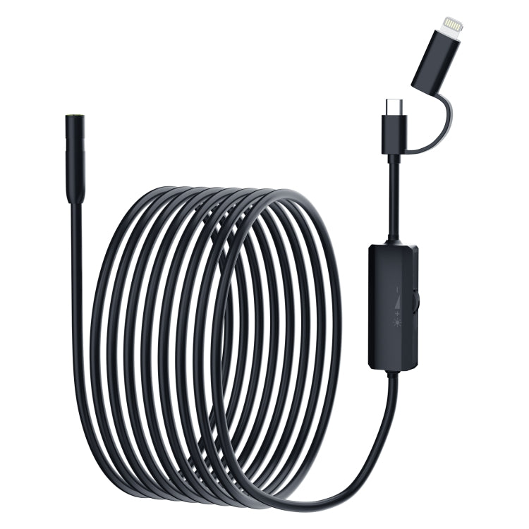 AN112 2 in 1 USB-C / Type-C + 8 Pin Interface 8mm HD Industry Endoscope, Length:3.5m Hard Tube