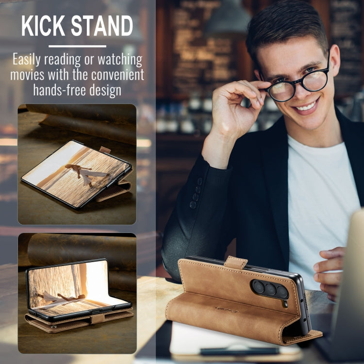 For Samsung Galaxy Z Fold6 5G CaseMe 013 Multifunctional Horizontal Flip Leather Phone Case(Brown) - free shipping - PMC Jewellery - Order now!