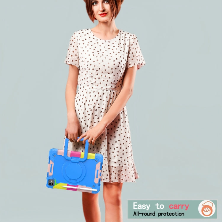 For iPad Pro 11 2024 Handle Grip Holder Silicone Hybrid PC Tablet Case with Strap(Camouflage Blue) - iPad Pro 11 2024 Cases by PMC TechLife | Online Shopping South Africa | PMC TechLife | Buy Now Pay Later Mobicred