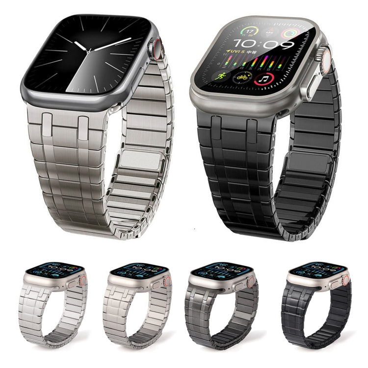 For Apple Watch Series 8 45mm Magnetic Stainless Steel Watch Band(Silver)