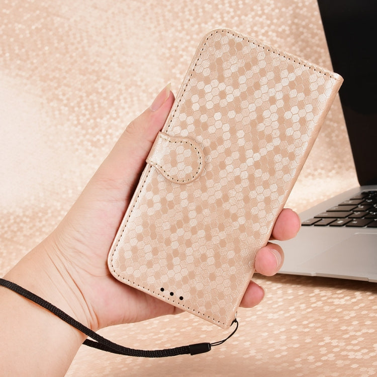 For Blackview Wave 6C Honeycomb Dot Texture Leather Phone Case(Gold) - More Brand by PMC TechLife | Online Shopping South Africa | PMC TechLife | Buy Now Pay Later Mobicred