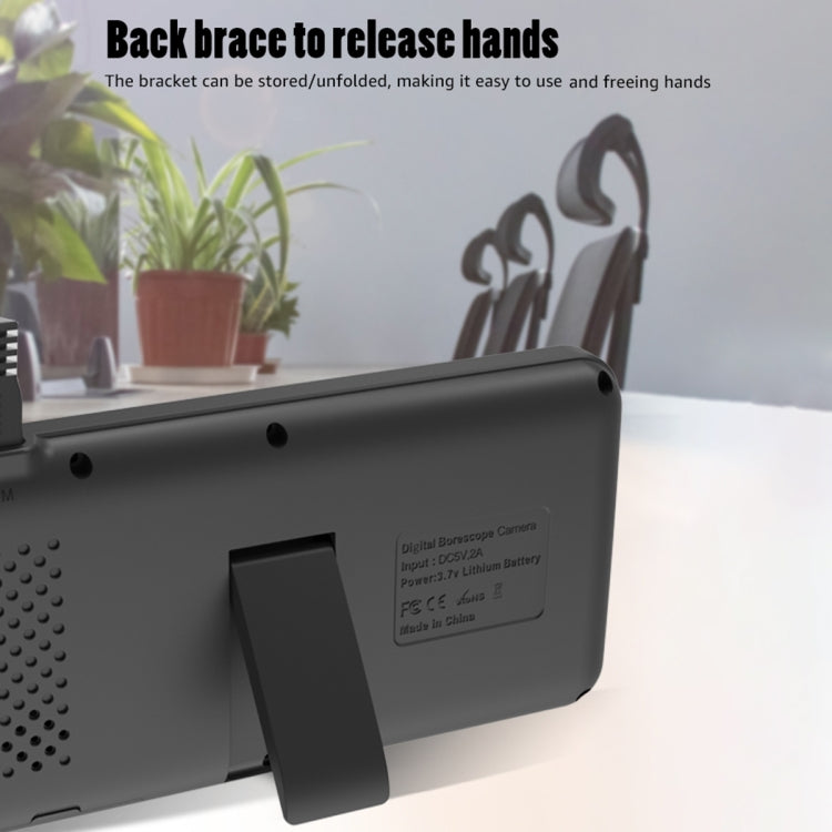 T29 5 inch IPS Screen 7.9mm Dual Lens IP67 Water-resistant Industrial Endoscope With Bracket, Length:2m