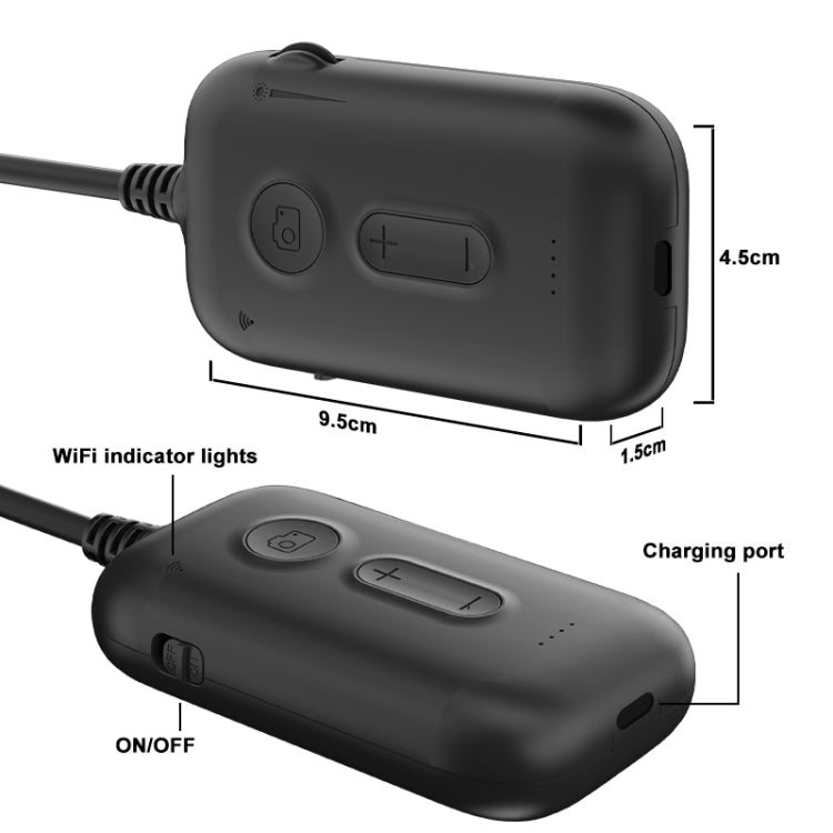 Y15 7.9mm Triple Camera WiFi Connected Hard Cable HD Industrial Endoscope, Length:2m(Black)
