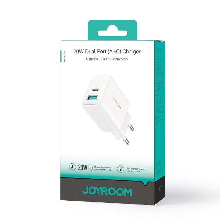 JOYROOM JR-TCF21 20W Dual Ports USB + Type-C Charger, Plug:EU Plug(White) - free shipping - PMC Jewellery - Order now!